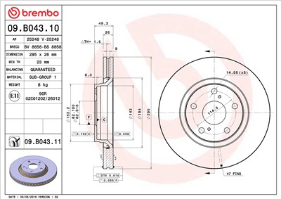 BREMBO 09.B043.11 EAN: 8020584225585.