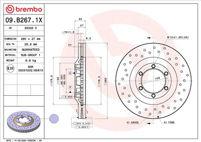 BREMBO 09.B267.1X EAN: 8020584324523.