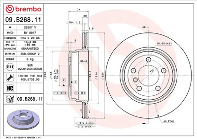 BREMBO 09.B268.11 EAN: 8020584039434.