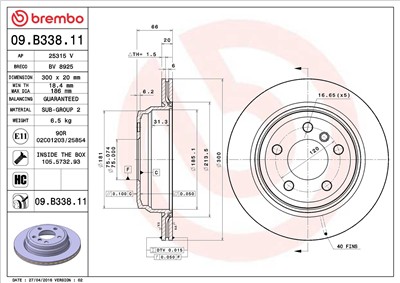 BREMBO 09.B338.11 EAN: 8020584217825.