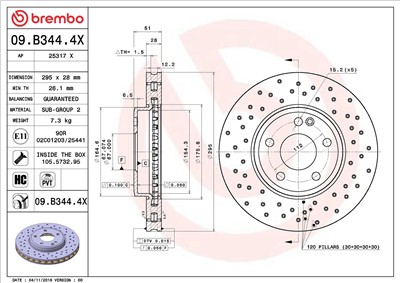 BREMBO 09.B344.4X EAN: 8020584220641.