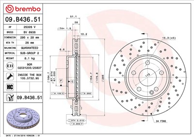 BREMBO 09.B436.51 EAN: 8020584037560.