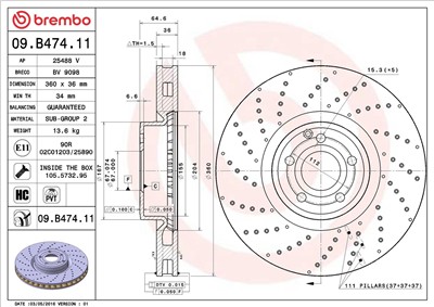 BREMBO 09.B474.11 EAN: 8020584219263.