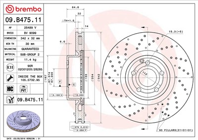 BREMBO 09.B475.11 EAN: 8020584220849.