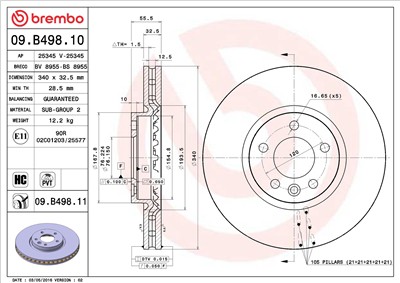 BREMBO 09.B498.11 EAN: 8020584222294.