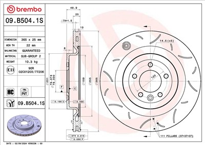 BREMBO 09.B504.1S EAN: 8020584343029.