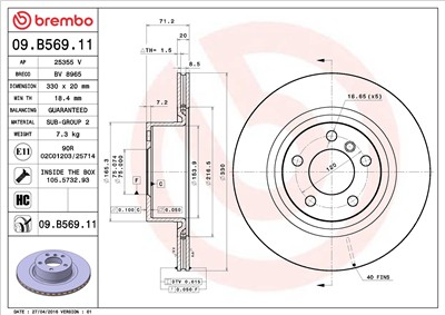 BREMBO 09.B569.11 EAN: 8020584039786.