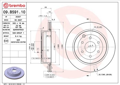 BREMBO 09.B591.10 EAN: 8020584039984.