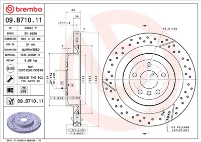 BREMBO 09.B710.11 EAN: 8020584233856.