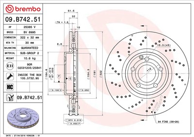 BREMBO 09.B742.51 EAN: 8020584038314.