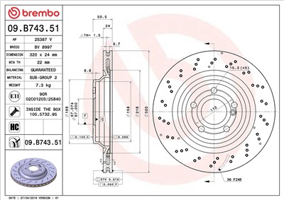 BREMBO 09.B743.51 EAN: 8020584038215.