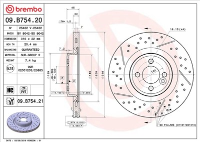 BREMBO 09.B754.21 EAN: 8020584220771.