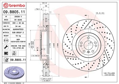 BREMBO 09.B805.11 EAN: 8020584233863.