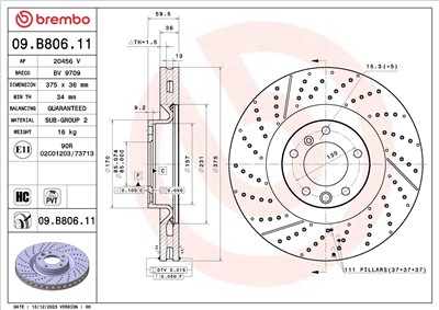 BREMBO 09.B806.11 EAN: 8020584326459.