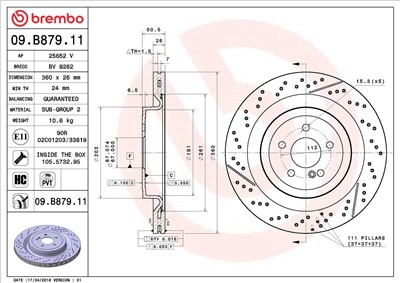 BREMBO 09.B879.11 EAN: 8020584227992.