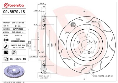 BREMBO 09.B879.1S EAN: 8020584343036.