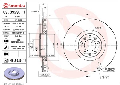 BREMBO 09.B929.11 EAN: 8020584228005.