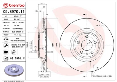BREMBO 09.B970.11 EAN: 8020584218389.