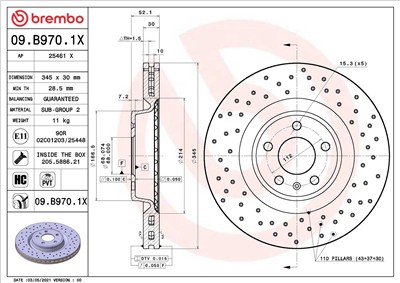 BREMBO 09.B970.1X EAN: 8020584317464.