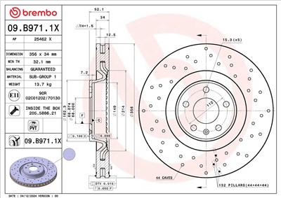 BREMBO 09.B971.1X EAN: 8020584343111.