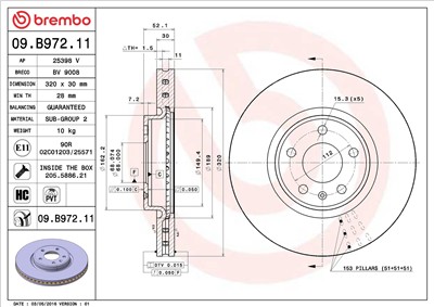 BREMBO 09.B972.11 EAN: 8020584218365.