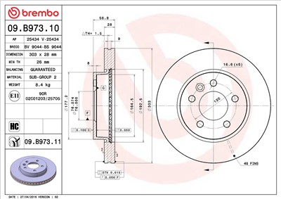 BREMBO 09.B973.11 EAN: 8020584218723.