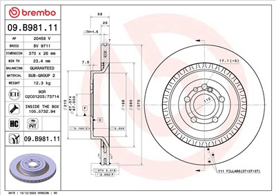 BREMBO 09.B981.11 EAN: 8020584326473.