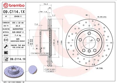 BREMBO 09.C114.1X EAN: 8020584311783.