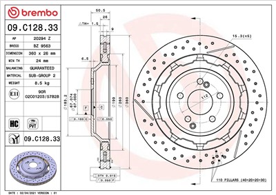 BREMBO 09.C128.33 EAN: 8020584316368.