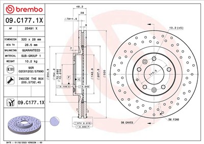 BREMBO 09.C177.1X EAN: 8020584322901.