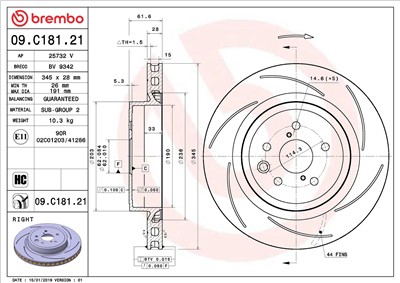 BREMBO 09.C181.21 EAN: 8020584232460.