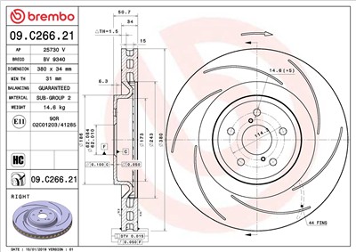 BREMBO 09.C266.21 EAN: 8020584232453.