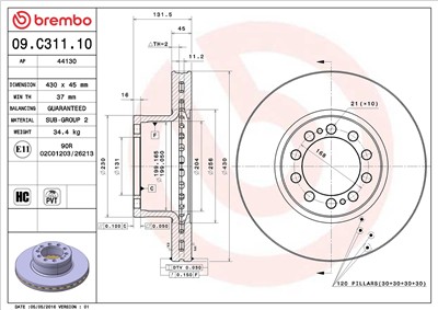 BREMBO 09.C311.10 EAN: 8020584214886.