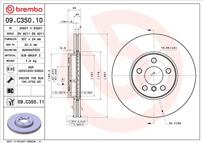 BREMBO 09.C350.11 EAN: 8020584225332.