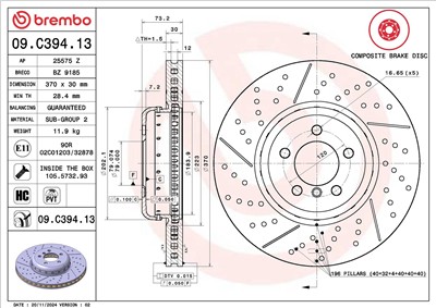BREMBO 09.C394.13 EAN: 8020584220870.