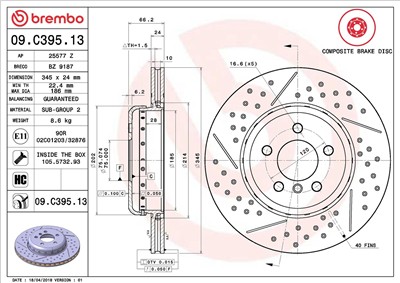 BREMBO 09.C395.13 EAN: 8020584226377.
