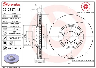 BREMBO 09.C397.13 EAN: 8020584218501.