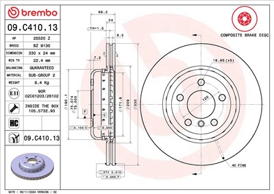 BREMBO 09.C410.13 EAN: 8020584039342.
