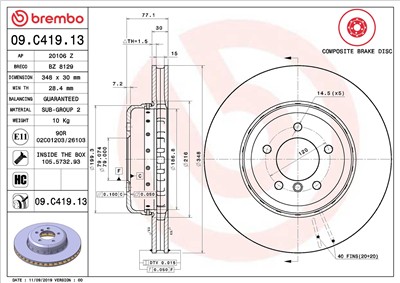 BREMBO 09.C419.13 EAN: 8020584239339.