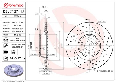 BREMBO 09.C427.1X EAN: 8020584343449.