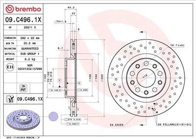 BREMBO 09.C496.1X EAN: 8020584326138.