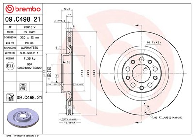BREMBO 09.C498.21 EAN: 8020584224793.