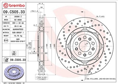 BREMBO 09.C505.33 EAN: 8020584316795.