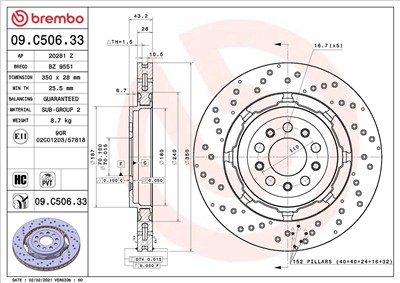 BREMBO 09.C506.33 EAN: 8020584316931.
