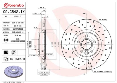 BREMBO 09.C542.1X EAN: 8020584239483.