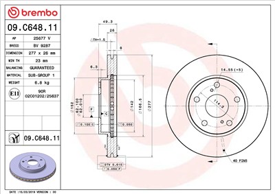 BREMBO 09.C648.11 EAN: 8020584239384.