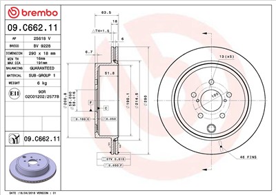 BREMBO 09.C662.11 EAN: 8020584227343.