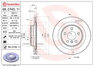 BREMBO 09.C743.11 EAN: 8020584235270.
