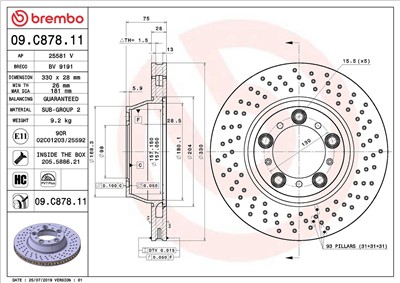 BREMBO 09.C878.11 EAN: 8020584223000.