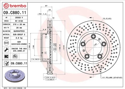BREMBO 09.C880.11 EAN: 8020584229620.